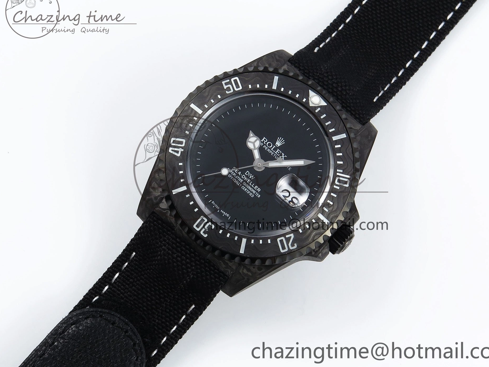 Black Strap Dweller on Dial A2824 DIWF Edition Nylon 43mm Black Best Carbon Sea 0411